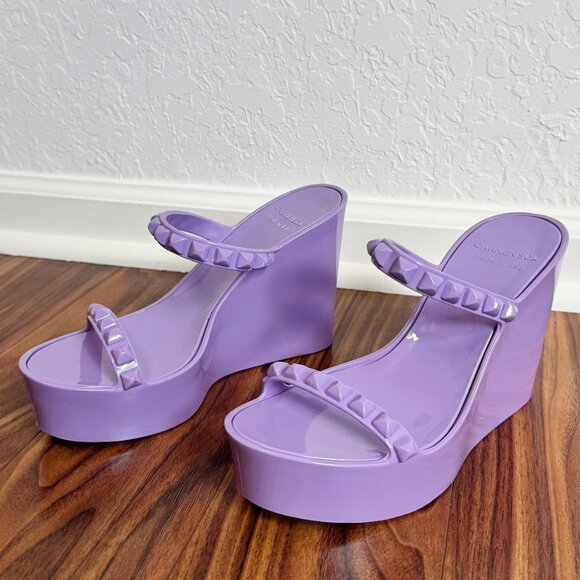 Carmen Sol Purple Tonino Platform JellyWedge Sandals - Picture 5 of 13